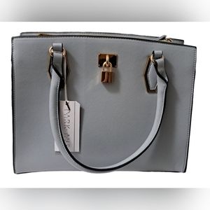 Vegan Shoulder Handbag Tote Satchel Purse Sky blue